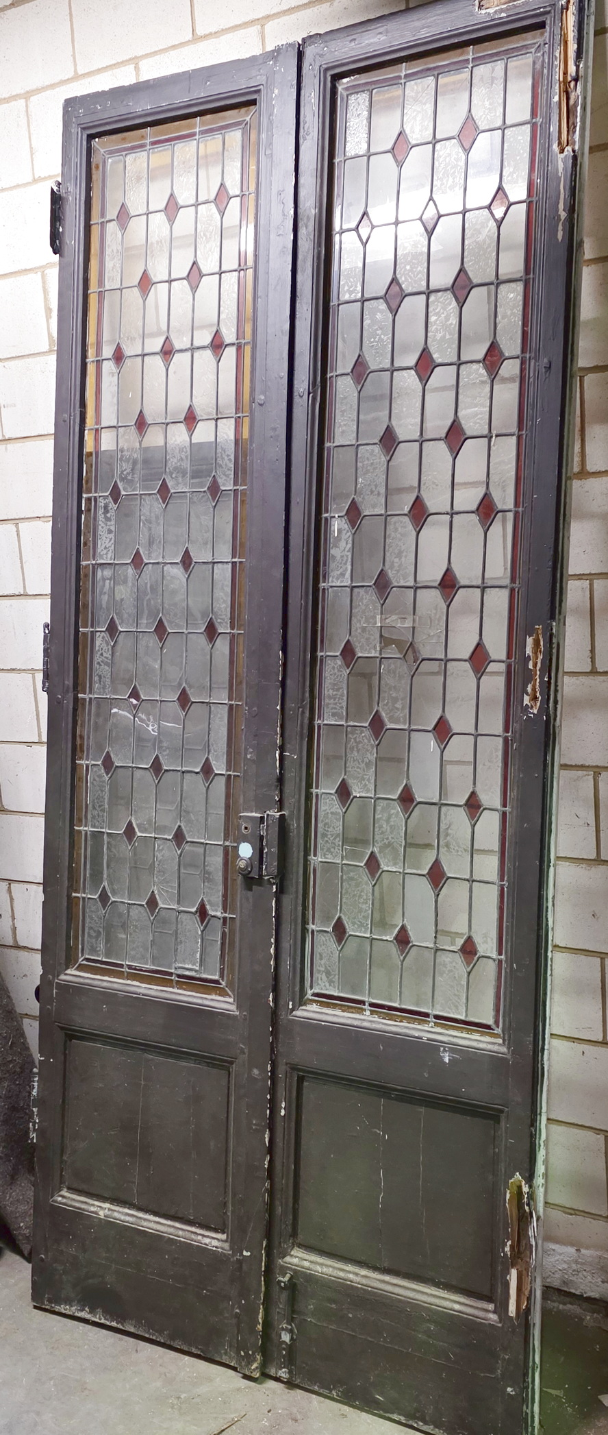A pair of French Leadlight Doors